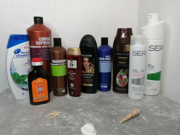 Min beskedne samling af shampoo