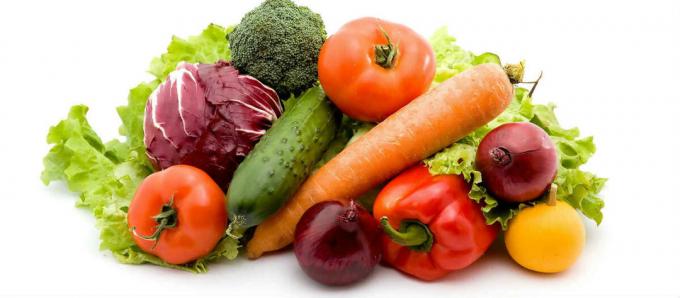 Rå grøntsager og frugter